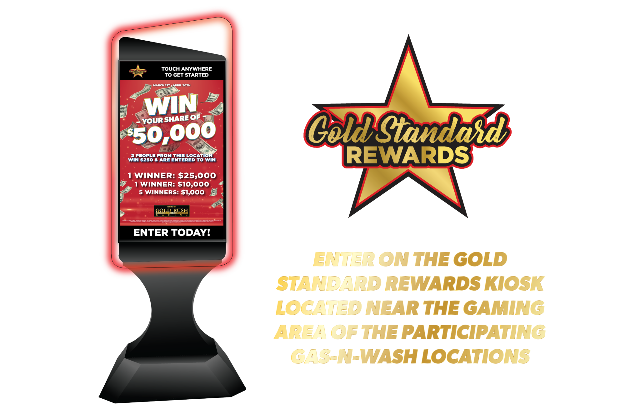 Gas N Wash Win Your Share of 50,000 Gold Rush Gaming